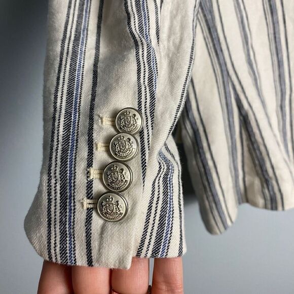 Lauren Ralph Lauren Striped Linen Twill Blazer - Picture 9 of 13